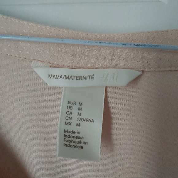 H&M Dress Pink V Neck Elastic waist Maternity M - Picture 4 of 8